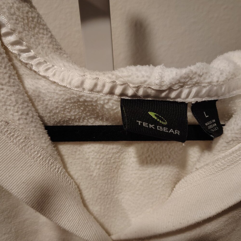Tek Gear Women's White Fleece Hoodie Size Large Polyester Long Sleeve Pockets - Picture 6 of 11